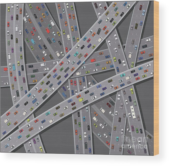 Lifestyles Wood Print featuring the digital art Rush Hour by Timoph