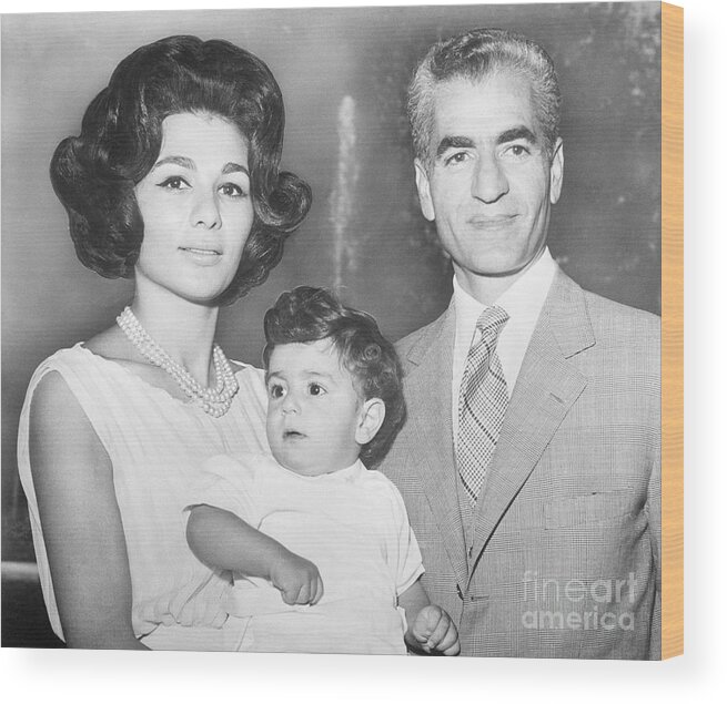 People Wood Print featuring the photograph Shah Reza Pahlevi With Family by Bettmann