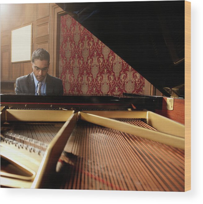 Piano Wood Print featuring the photograph Sri Lankan Pianist Performing In by Hill Street Studios