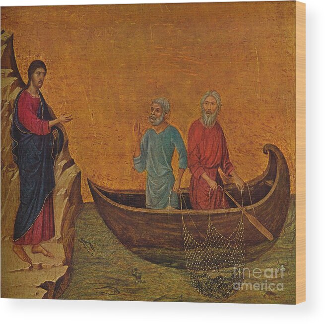 Art Wood Print featuring the drawing The Calling Of The Apostles Peter by Print Collector