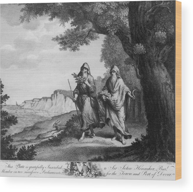 Walking Cane Wood Print featuring the photograph Two British Druids by Hulton Archive