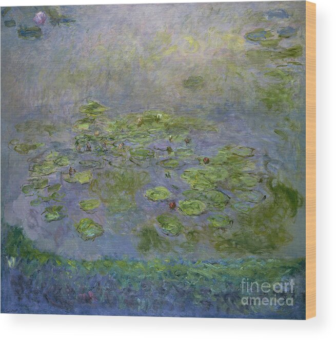 Oil Painting Wood Print featuring the drawing Water Lilies, 1914-1917. Artist Monet by Heritage Images