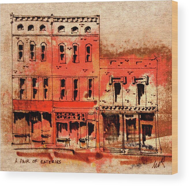 Architecture Wood Print featuring the drawing Fine Dining by William Renzulli