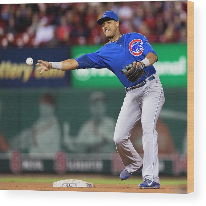 Double Play Wood Print featuring the photograph Starlin Castro by David Welker