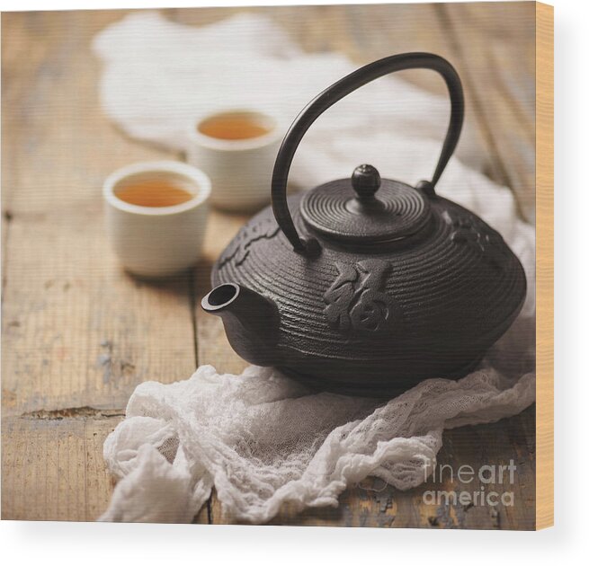 Tea Wood Print featuring the photograph Traditional japanese tea #1 by Jelena Jovanovic