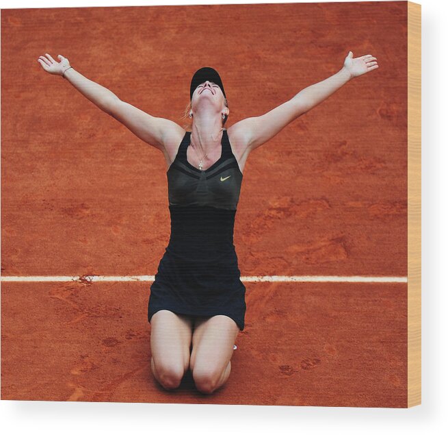 Horizontal Wood Print featuring the photograph 2012 French Open - Day Fourteen #9 by Mike Hewitt