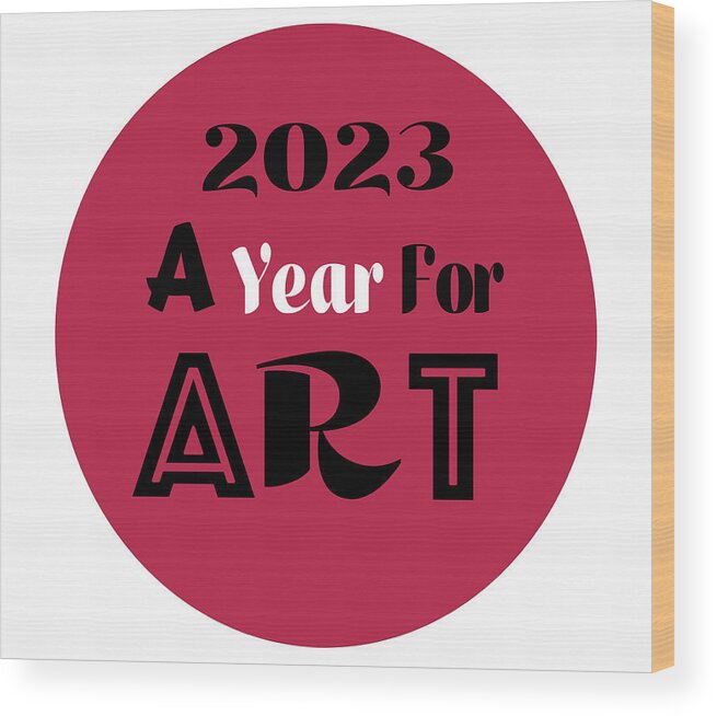 Magenta Wood Print featuring the painting A Year For Art - Viva Magenta by Rafael Salazar