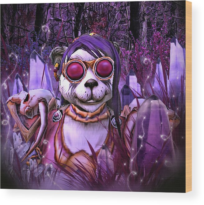 Art Wood Print featuring the digital art An Adventure to Amethyst Forest by Artful Oasis