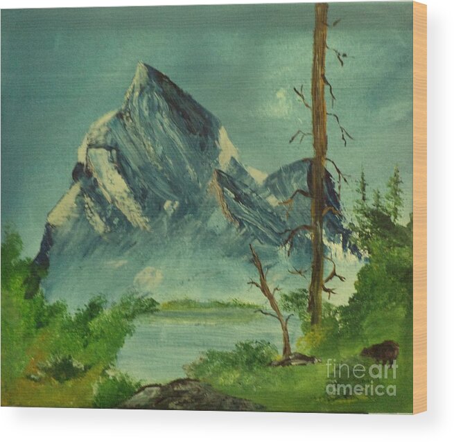 Mountain Wood Print featuring the painting Bear Nitch Painting # 284 by Donald Northup