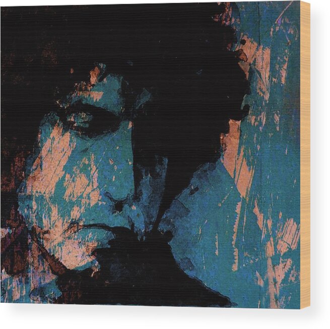 Bob Dylan Art Wood Print featuring the mixed media Bob Dylan - Retro by Paul Lovering