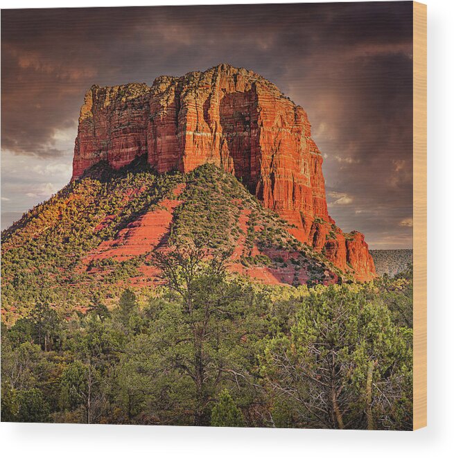 Sedona Wood Print featuring the photograph Courthouse Rock by Al Judge