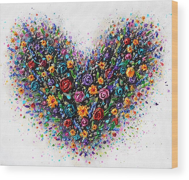 Heart Wood Print featuring the painting Heart of Hope by Amanda Dagg