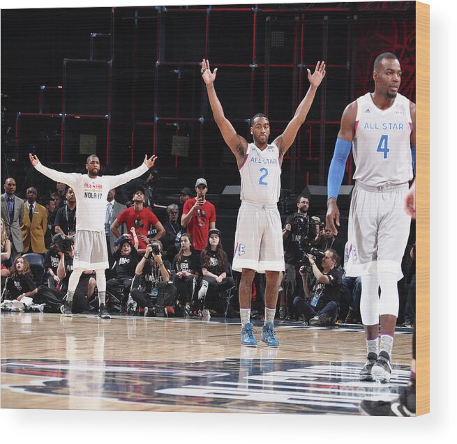 Kyrie Irving Wood Print featuring the photograph John Wall and Kyrie Irving by Nathaniel S. Butler