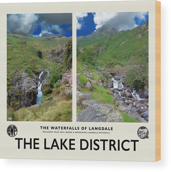 Langdale Wood Print featuring the photograph Langdale Waterfalls Cream Railway Poster by Brian Watt