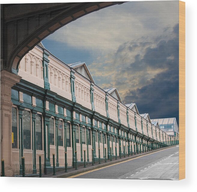 Architecture Wood Print featuring the photograph Out of Edinburgh Station by Moira Law