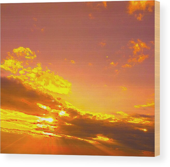 Flowijng Lave In The Sky Wood Print featuring the photograph River Of Gold by Trevor A Smith