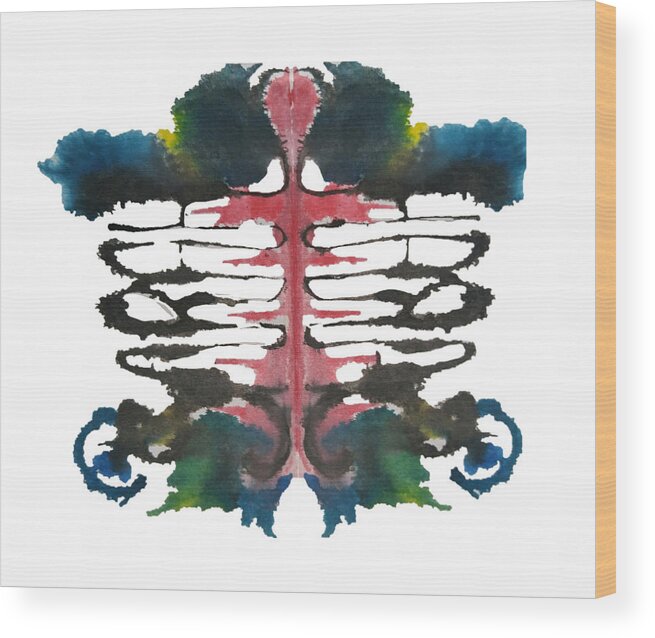 Ink Blot Wood Print featuring the painting Sarah by Stephenie Zagorski