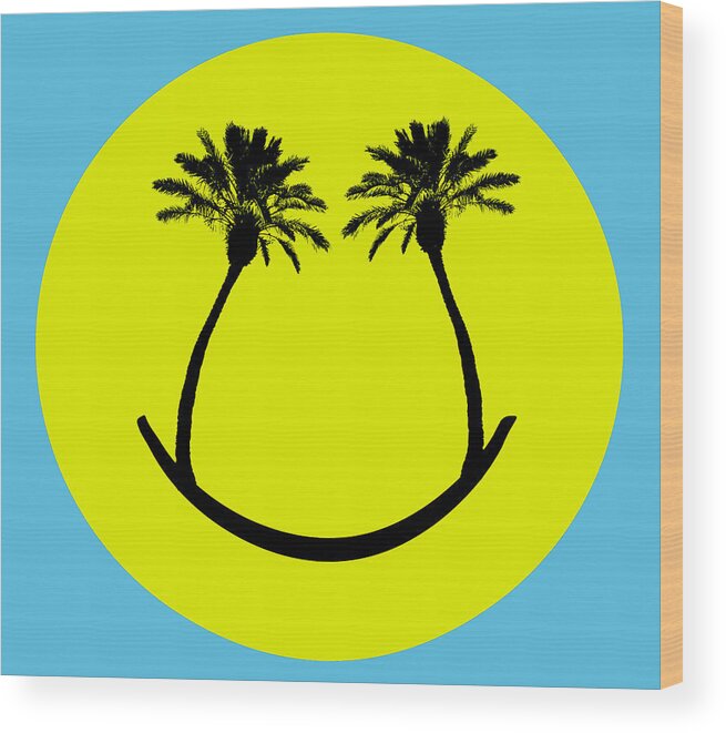 Smiley Wood Print featuring the photograph Smiley Palms by Bill Cannon