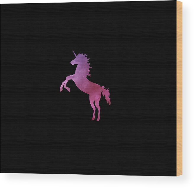 Unicorn Wood Print featuring the digital art Space Unicorn by Sambel Pedes