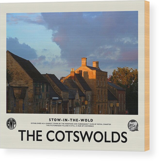 Stow-in-the-wold Wood Print featuring the photograph Stow Cream Railway Poster by Brian Watt