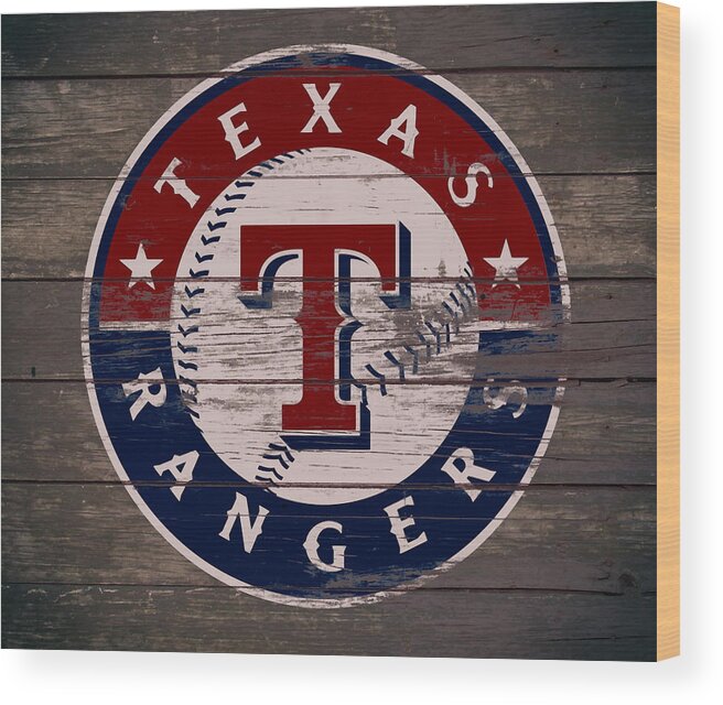 Texas Rangers Wood Print featuring the mixed media The Texas Rangers 6b by Brian Reaves
