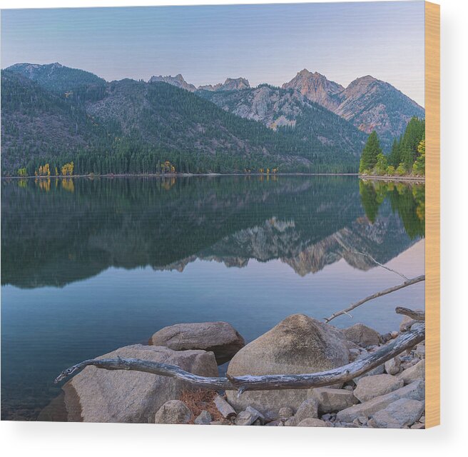 Eastern Sierra Nevada Mountains Wood Print featuring the photograph Twin Lake Reflection by Jonathan Nguyen