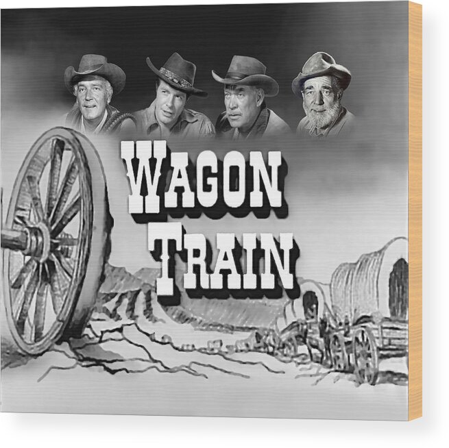 2d Wood Print featuring the digital art Wagon Train by Brian Wallace