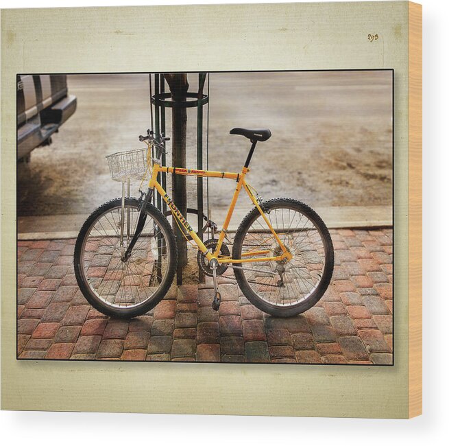 Bicycle Wood Print featuring the photograph Yellow Frontier Bicycle Set by Craig J Satterlee