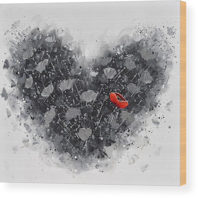 Heart Wood Print featuring the painting You're in my Heart by Amanda Dagg