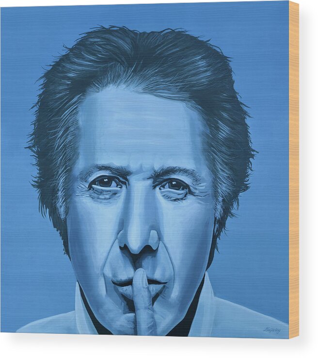 Dustin Hoffman Wood Print featuring the painting Dustin Hoffman Painting by Paul Meijering