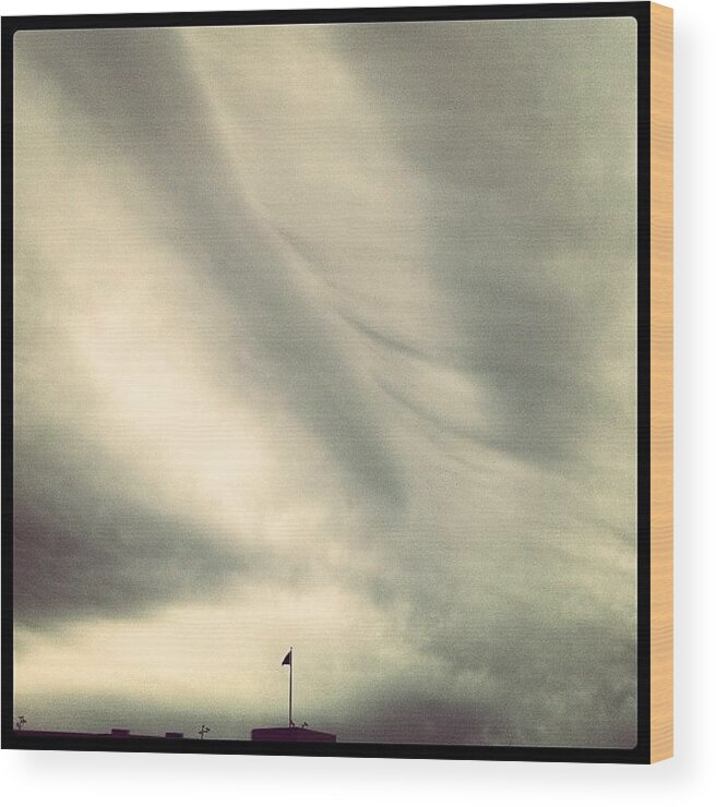  Wood Print featuring the photograph  Feather In The Sky  Clouds by Kendra Portnova