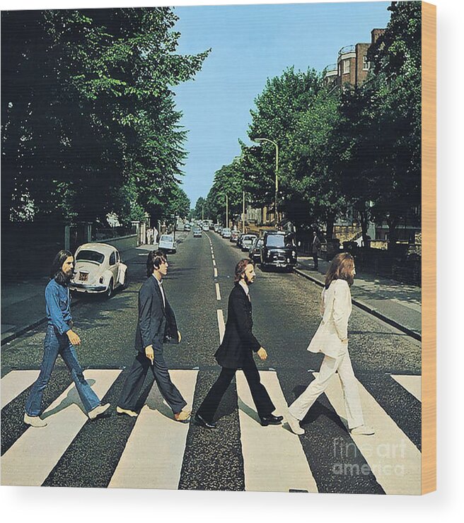 Zebra Crossing Wood Print featuring the photograph Abbey Road #1 by Beatles
