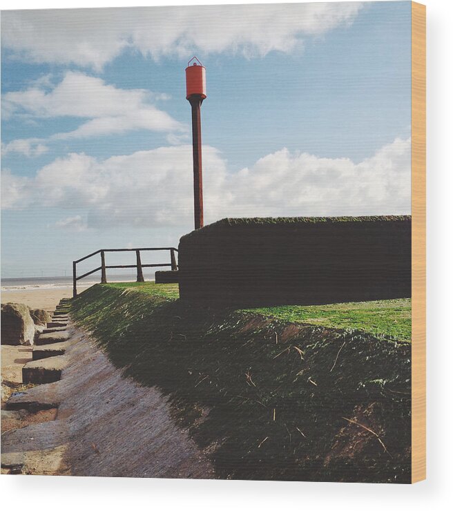 Anderby Creek Wood Print featuring the photograph Anderby Beach Beacon II #1 by Gemma Knight