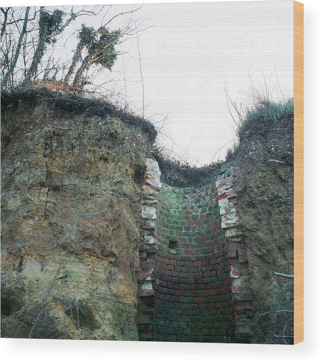 Well Wood Print featuring the photograph Cliff Erosion #1 by Robert Brook/science Photo Library