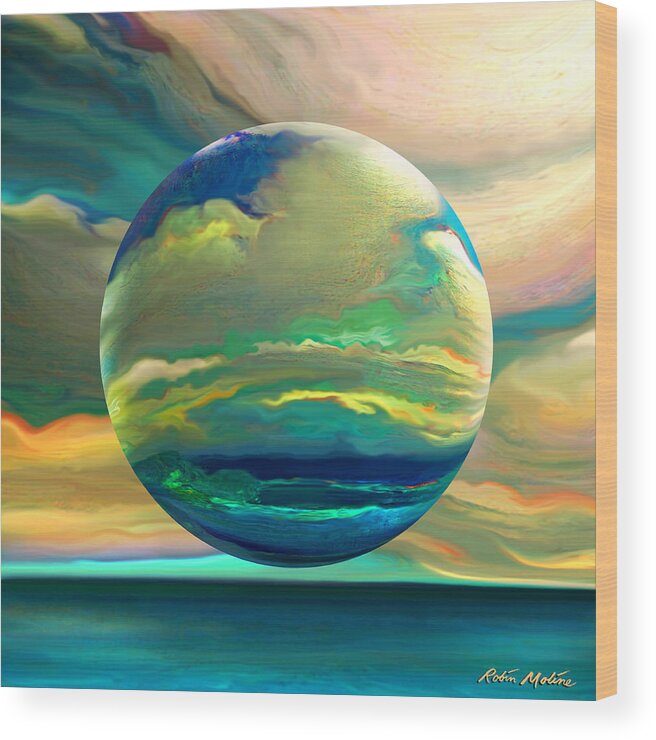 Dreamscape Wood Print featuring the digital art Clouding the Poets Eye by Robin Moline