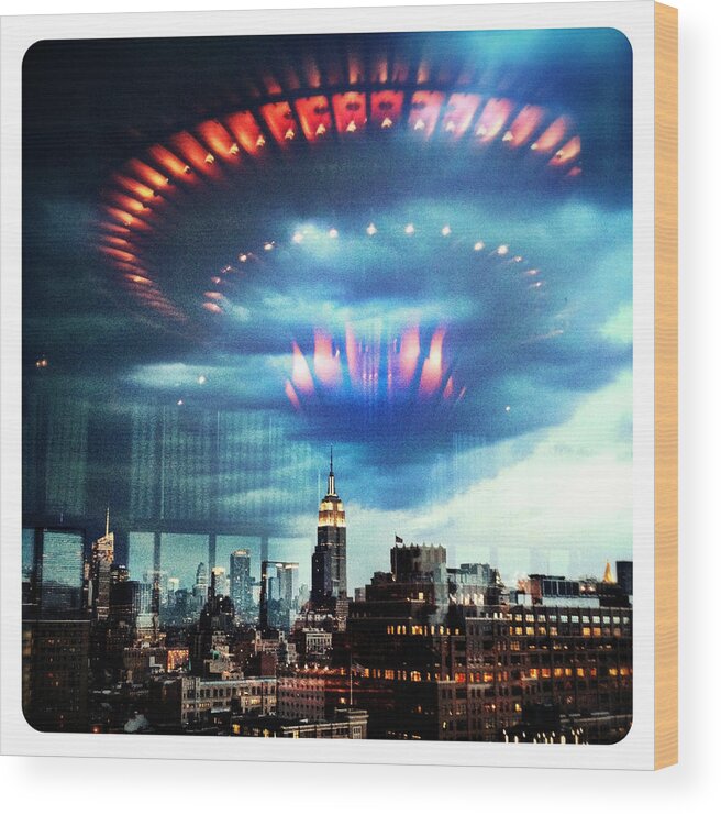 Standard Hotel Wood Print featuring the photograph Flying Saucer #1 by Natasha Marco