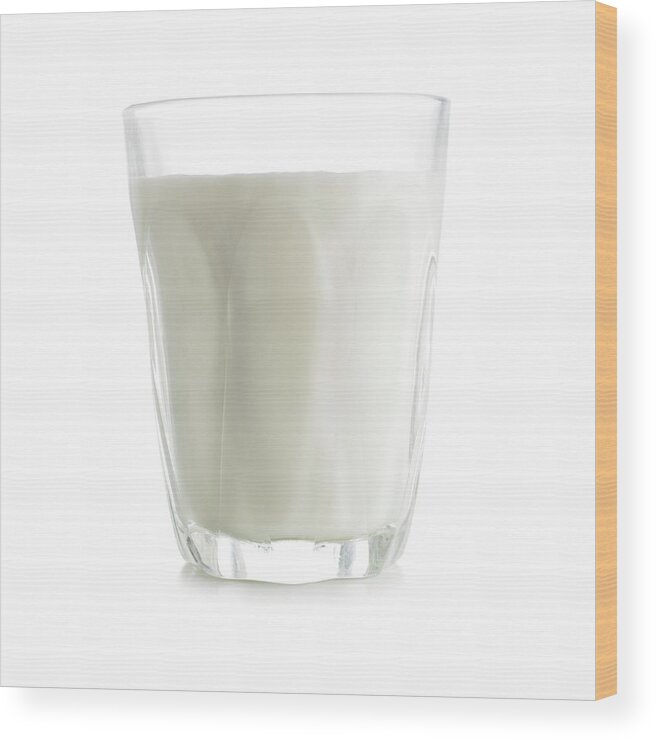 Close Up Wood Print featuring the photograph Glass Of Milk by Science Photo Library