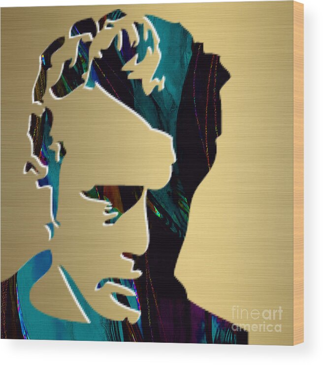 James Dean Art Wood Print featuring the mixed media James Dean Gold Series #1 by Marvin Blaine