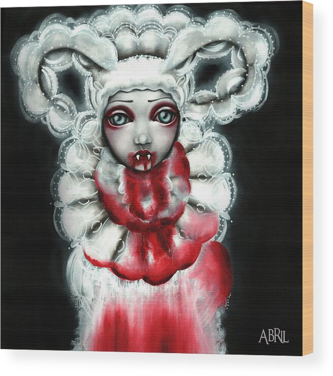 Lucy Wood Print featuring the painting Lucy by Abril Andrade