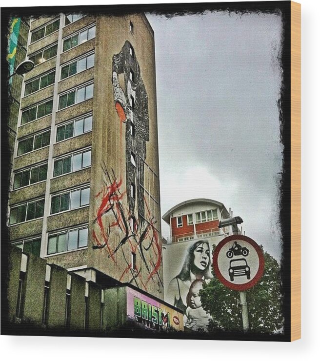 Graffiti Wood Print featuring the photograph Searching For Banksy In #bristol #1 by Richard Randall