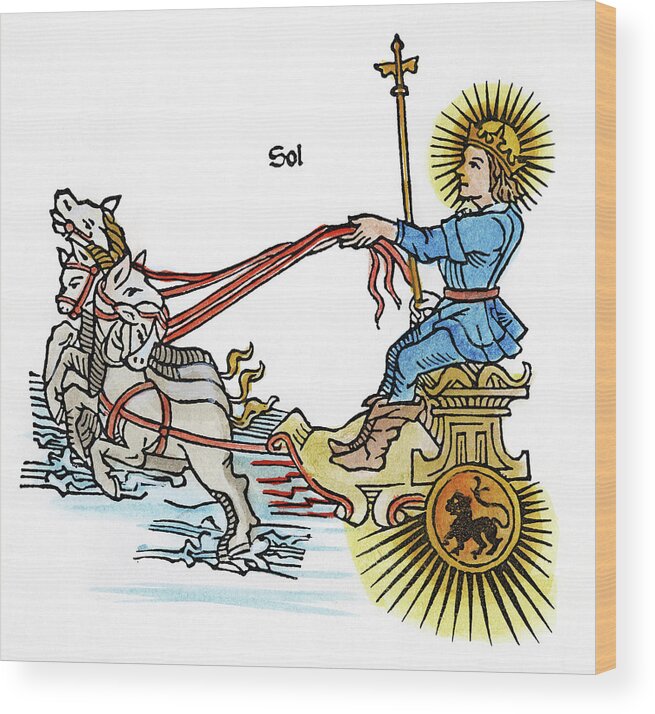 1482 Wood Print featuring the painting Sun God Helios, Or Sol #1 by Granger