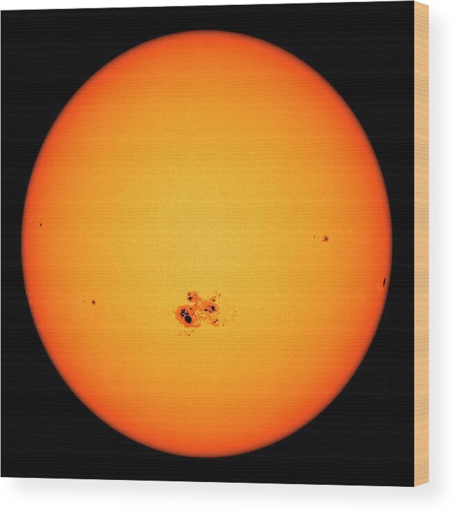 Ar2192 Wood Print featuring the photograph Sunspot Ar2192 #1 by Nasa/sdo/science Photo Library