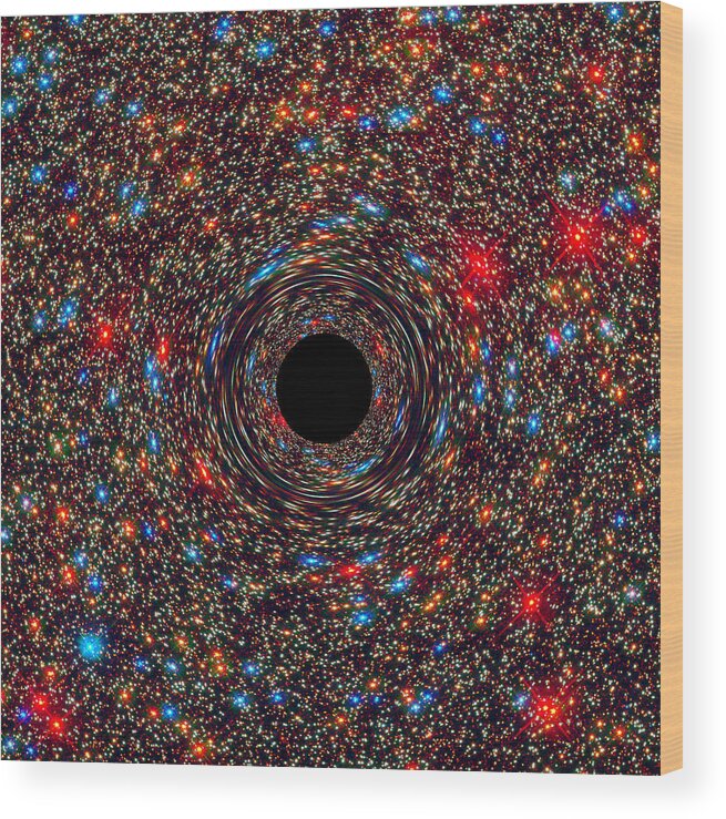 Science Wood Print featuring the photograph Supermassive Black Hole #3 by Science Source
