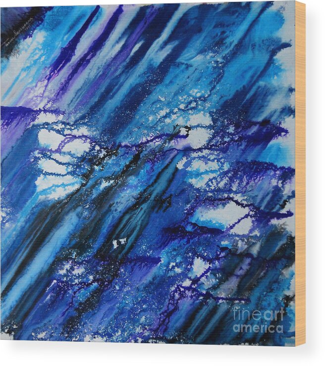 Art Wood Print featuring the painting Blue Wind by Tamal Sen Sharma