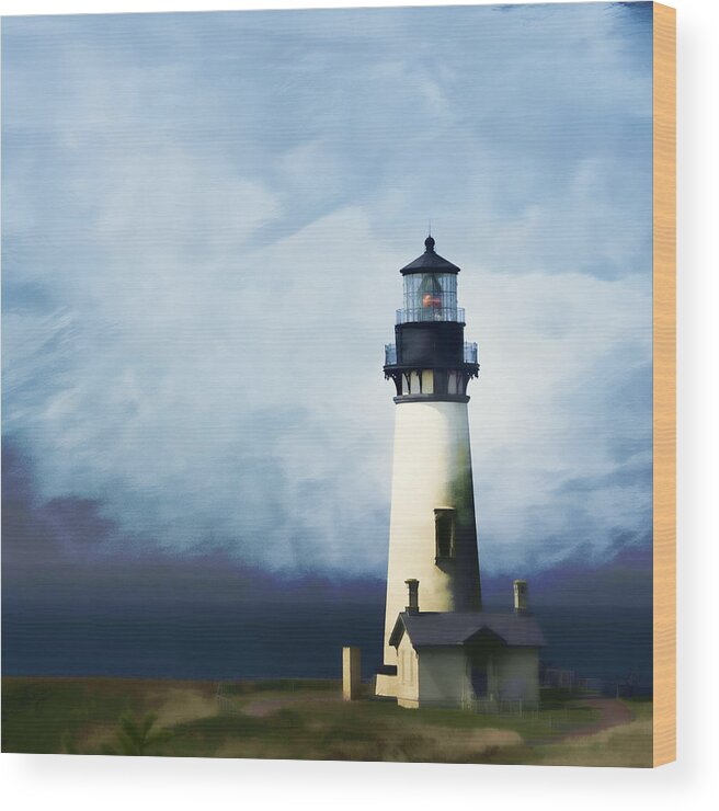 #faatoppicks Wood Print featuring the photograph Yaquina Head Light #1 by Carol Leigh