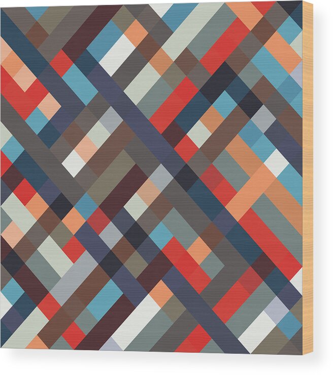 Abstract Wood Print featuring the digital art Geometric #11 by Mike Taylor