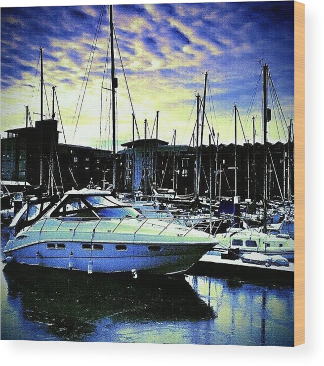 Hdrstyles_gf Wood Print featuring the photograph Hull Marina!! #11 by Chris Drake