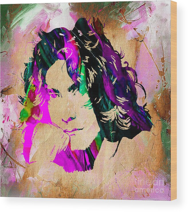 Led Zeppelin Wood Print featuring the mixed media Robert Plant Collection #11 by Marvin Blaine