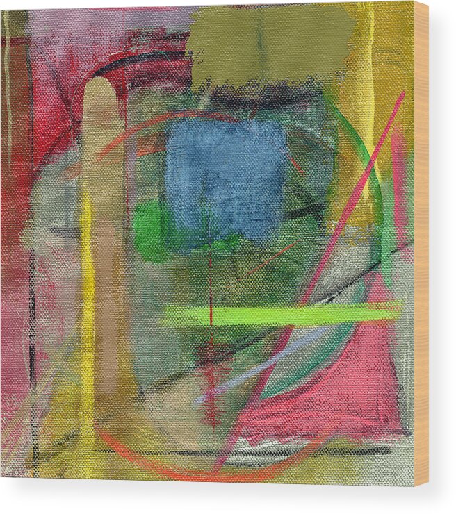 Abstract Wood Print featuring the painting Untitled #40 by Chris N Rohrbach