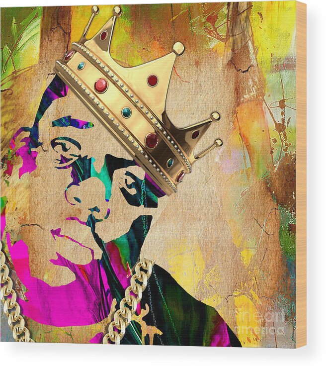 Rap Wood Print featuring the mixed media Biggie Collection #9 by Marvin Blaine